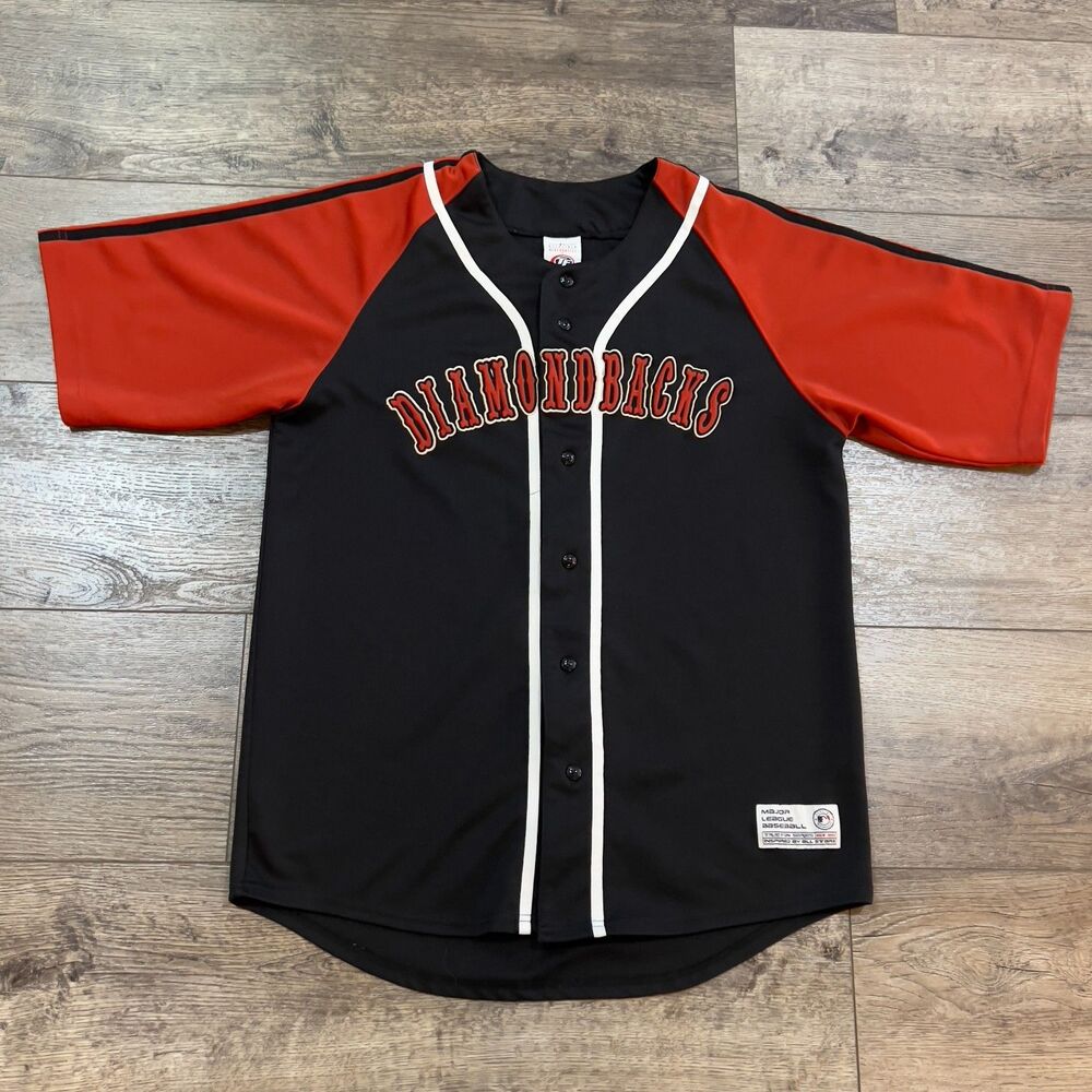True Fan Arizona Diamondbacks Baseball Black Red Jersey D-Backs MLB Men's Large